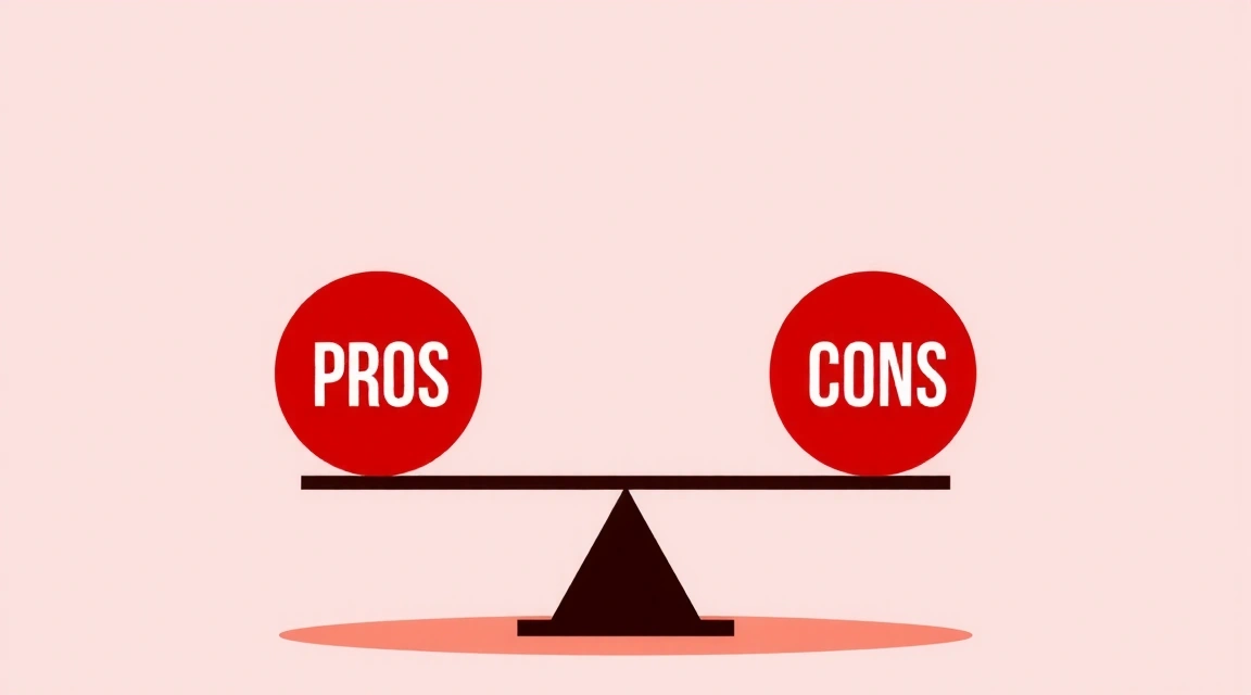 Balanza de pros y contras para decisiones
