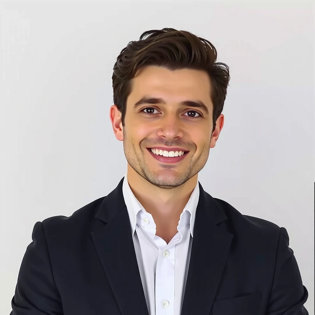 Retrato profesional de un hombre sonriente, experto en análisis de juegos de azar.