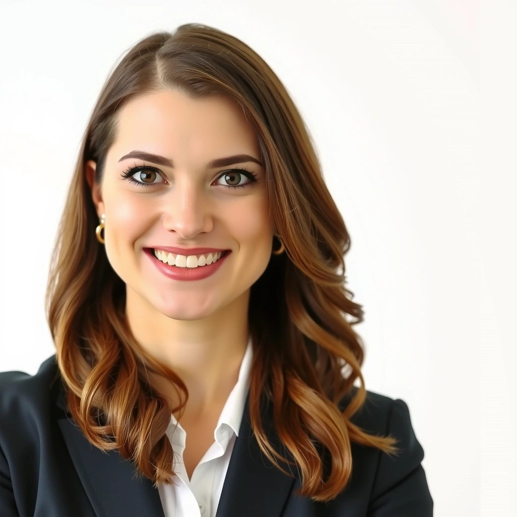 Retrato profesional de una mujer sonriente, especialista en marketing digital y experiencia de usuario.